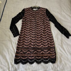 Adelyn Rae Black and Pink Lace Dress